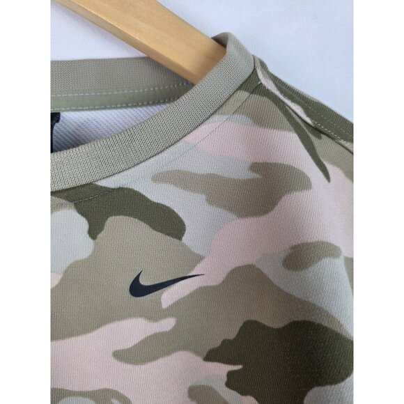 Nike Women's Sweatshirt Size XS Green Camouflage Dri-Fit Cropped Top Long Sleeve - Picture 7 of 11
